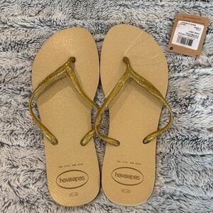Havaianas Gold Glitter Sandals